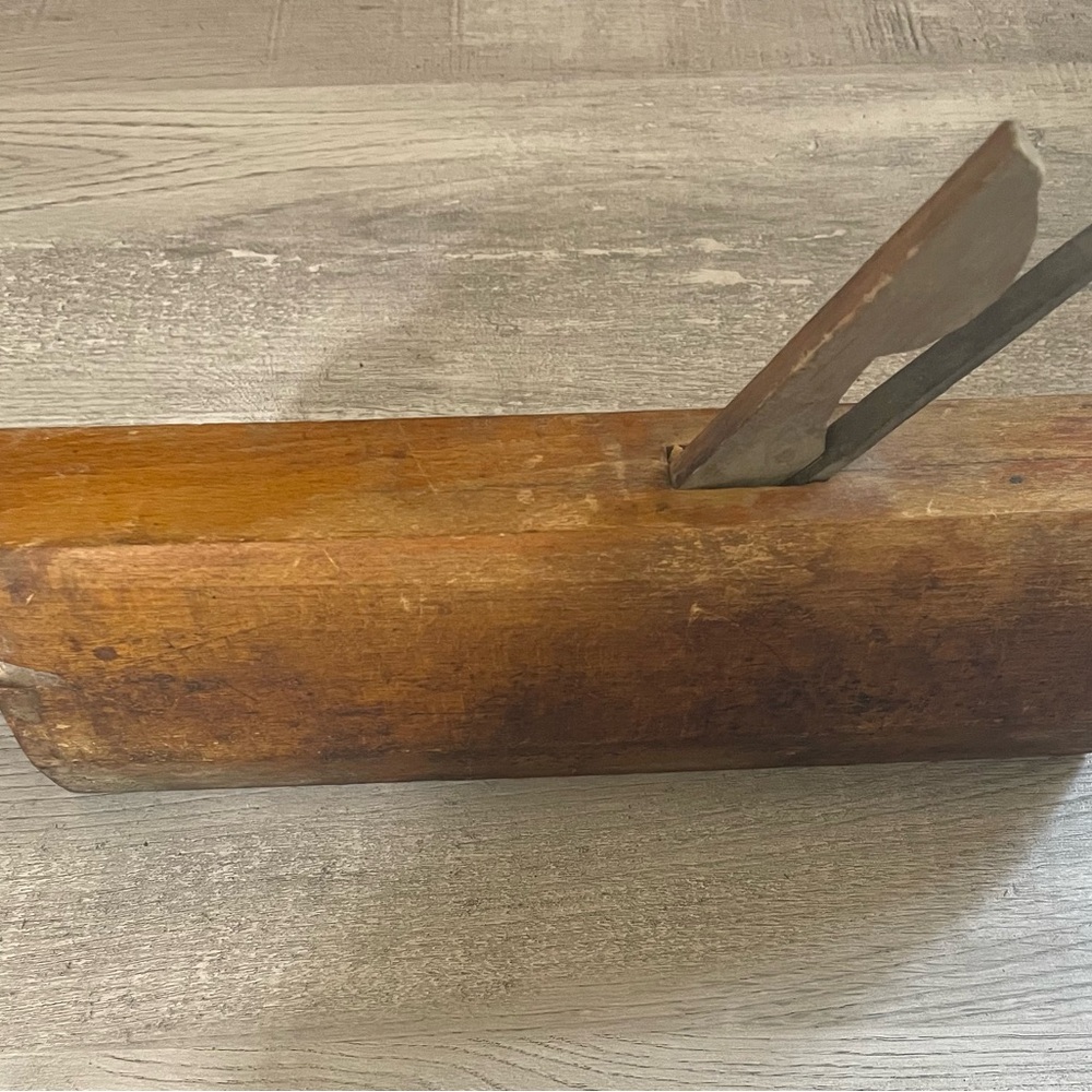 Vintage Wooden Hand Plane with Metal Blade -